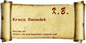 Krecs Benedek névjegykártya