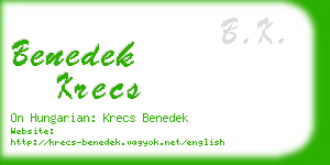 benedek krecs business card